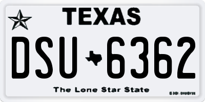 TX license plate DSU6362