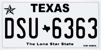 TX license plate DSU6363