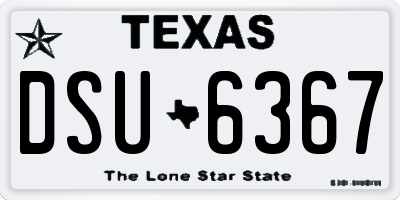 TX license plate DSU6367