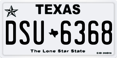TX license plate DSU6368