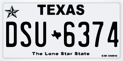 TX license plate DSU6374