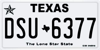 TX license plate DSU6377