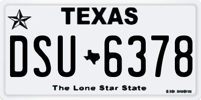 TX license plate DSU6378