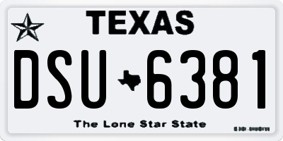 TX license plate DSU6381