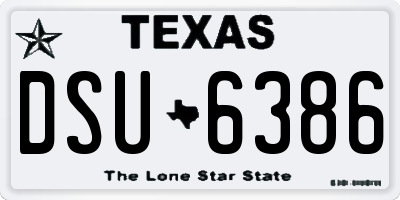 TX license plate DSU6386
