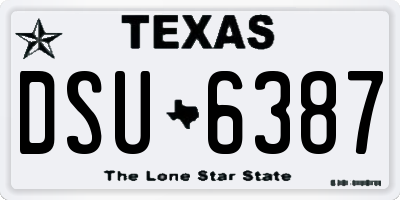 TX license plate DSU6387