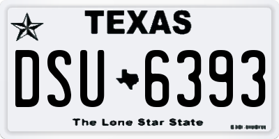 TX license plate DSU6393