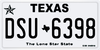 TX license plate DSU6398