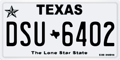 TX license plate DSU6402