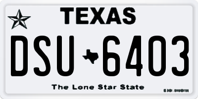 TX license plate DSU6403