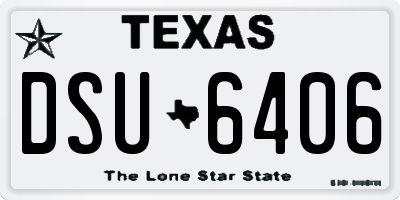 TX license plate DSU6406