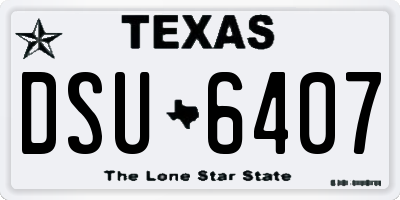 TX license plate DSU6407