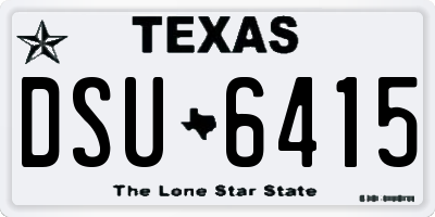 TX license plate DSU6415