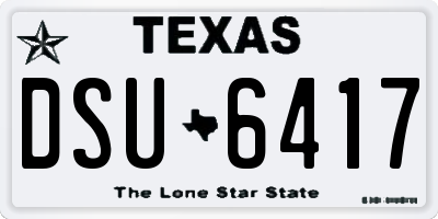 TX license plate DSU6417