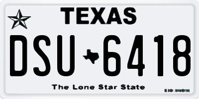 TX license plate DSU6418