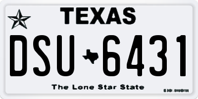 TX license plate DSU6431