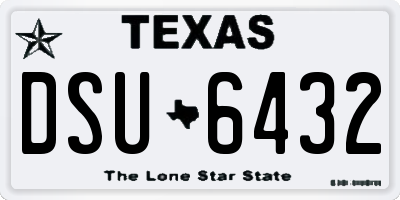 TX license plate DSU6432