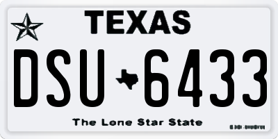 TX license plate DSU6433