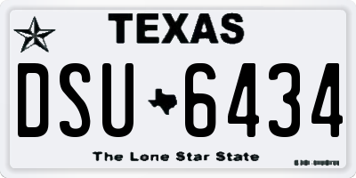 TX license plate DSU6434