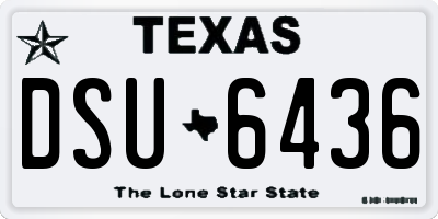 TX license plate DSU6436