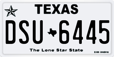 TX license plate DSU6445