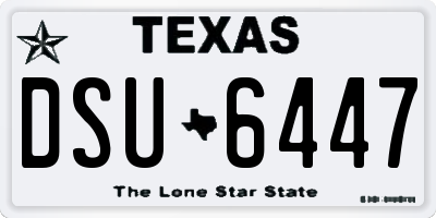 TX license plate DSU6447