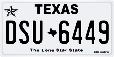 TX license plate DSU6449