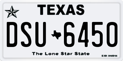 TX license plate DSU6450