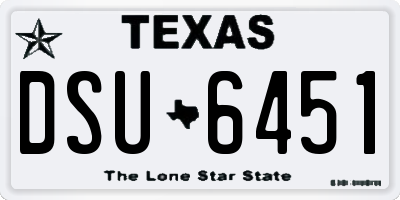 TX license plate DSU6451