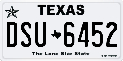 TX license plate DSU6452