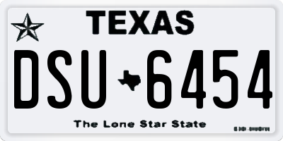 TX license plate DSU6454