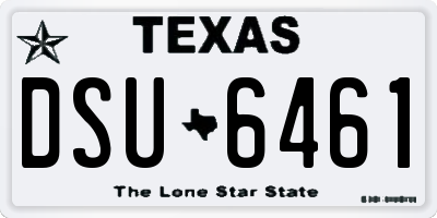 TX license plate DSU6461