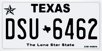 TX license plate DSU6462