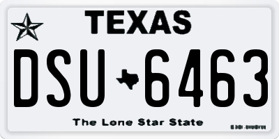 TX license plate DSU6463