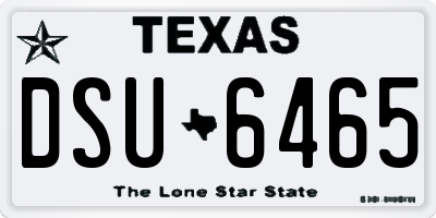 TX license plate DSU6465