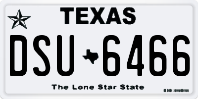 TX license plate DSU6466