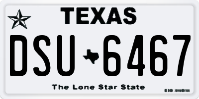 TX license plate DSU6467