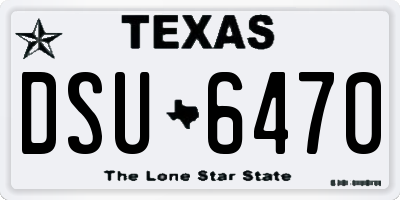 TX license plate DSU6470