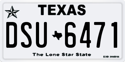 TX license plate DSU6471