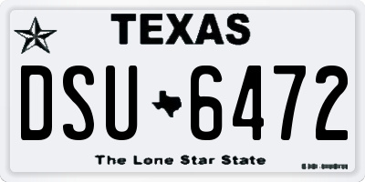 TX license plate DSU6472
