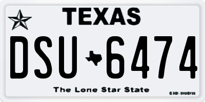 TX license plate DSU6474