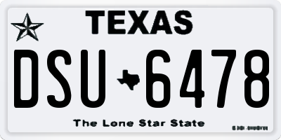 TX license plate DSU6478