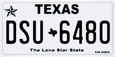 TX license plate DSU6480
