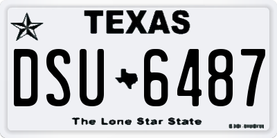 TX license plate DSU6487