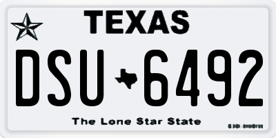 TX license plate DSU6492
