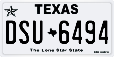 TX license plate DSU6494