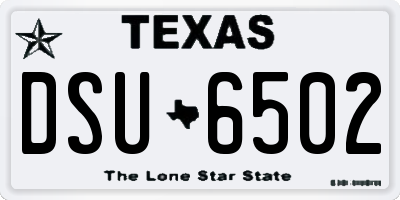 TX license plate DSU6502