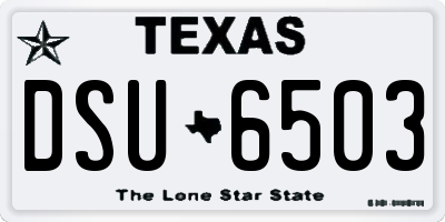 TX license plate DSU6503