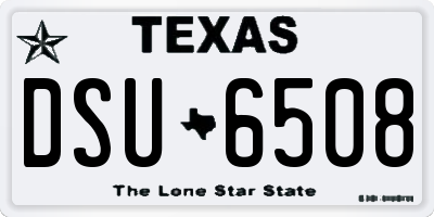 TX license plate DSU6508
