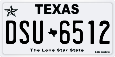 TX license plate DSU6512